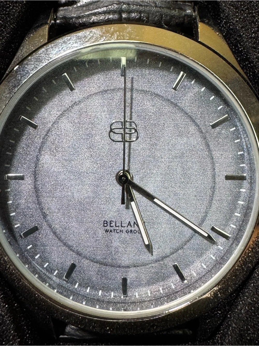 Bellany Silver Dial Leather Strap Watch